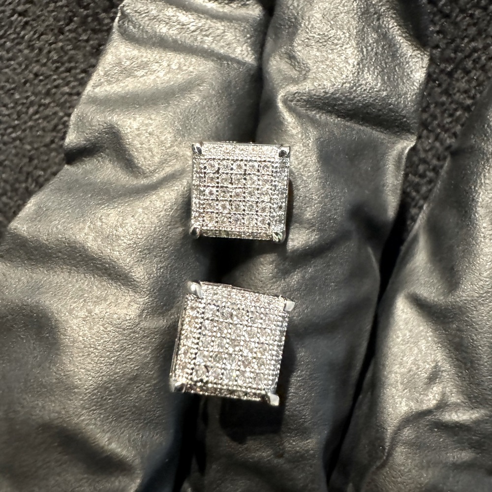 SOLD!!! BRAND NEW 925 Italian sterling silver AAA rated cubic zirconia studs.